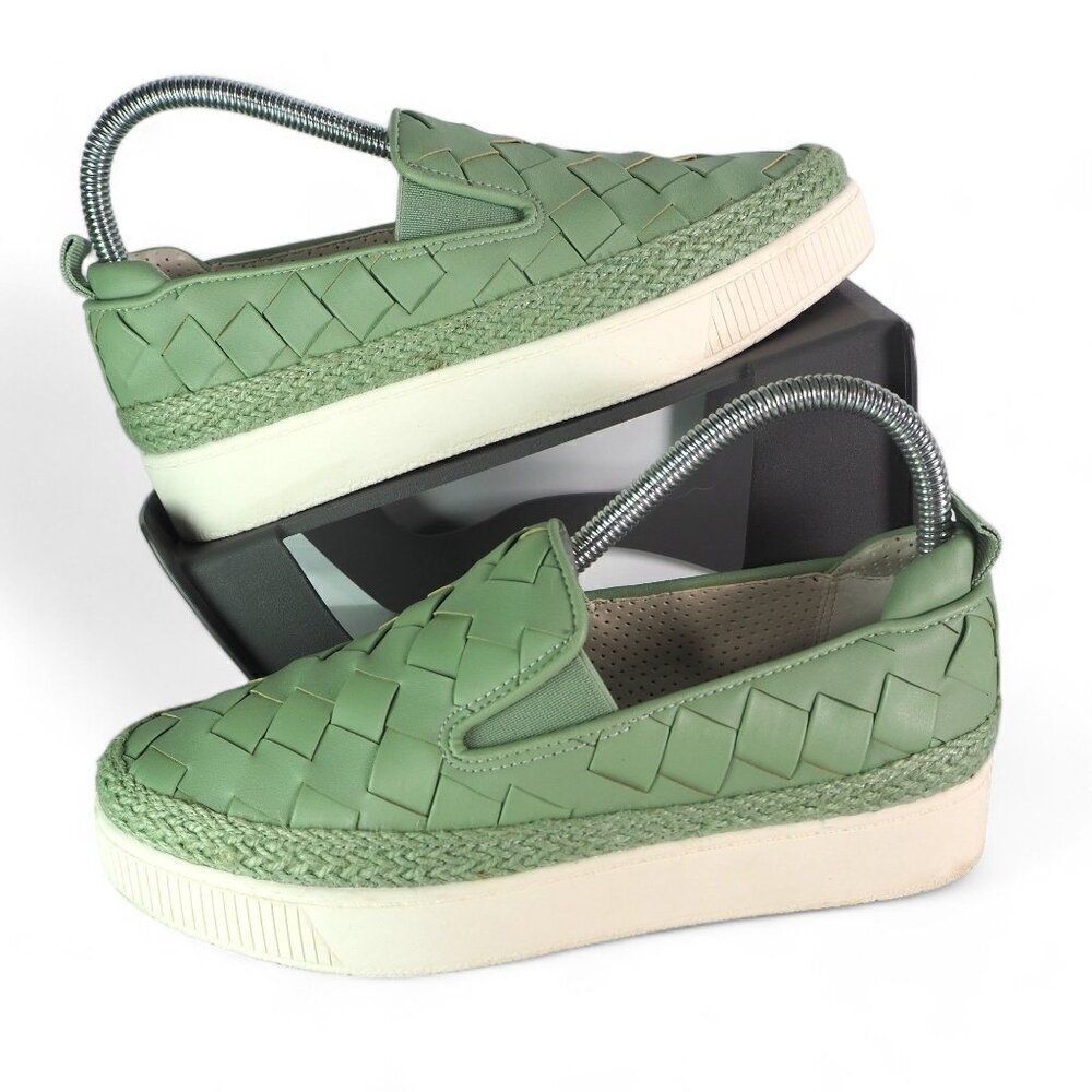 Franco Sarto Homer 3 Platform‎ Woven Slip-on Sneakers "Spearmint" Women's 6M